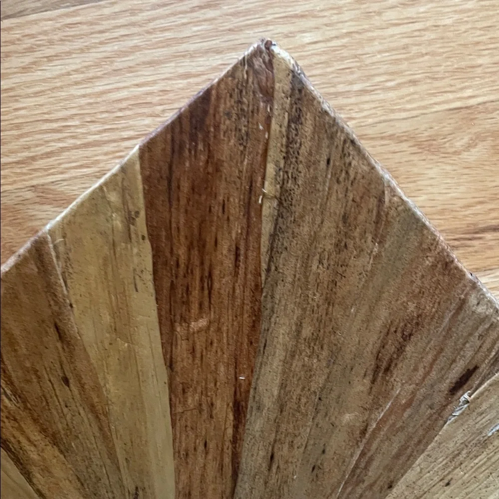 Boho chic Faux Wood Sunburst Wall Mirror solid, unique, gorgeous